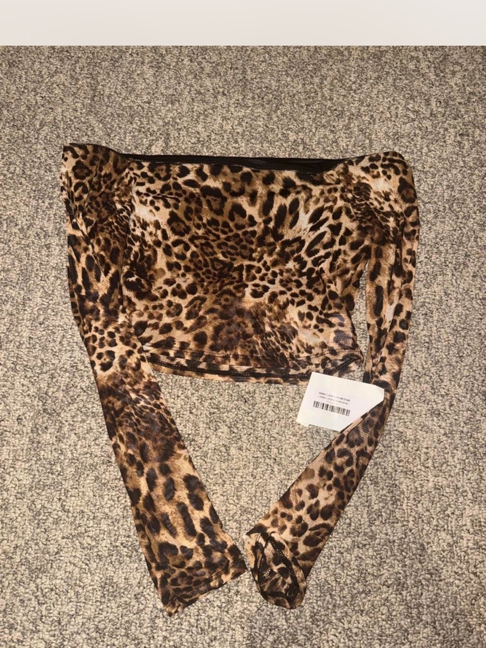 Doubt Me Now Leopard Print Off-Shoulder Crop Top - Brown - Picture 2 of 3
